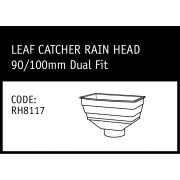 Marley Leaf Catcher Rain Head 90/100mm Dual Fit - RH8117